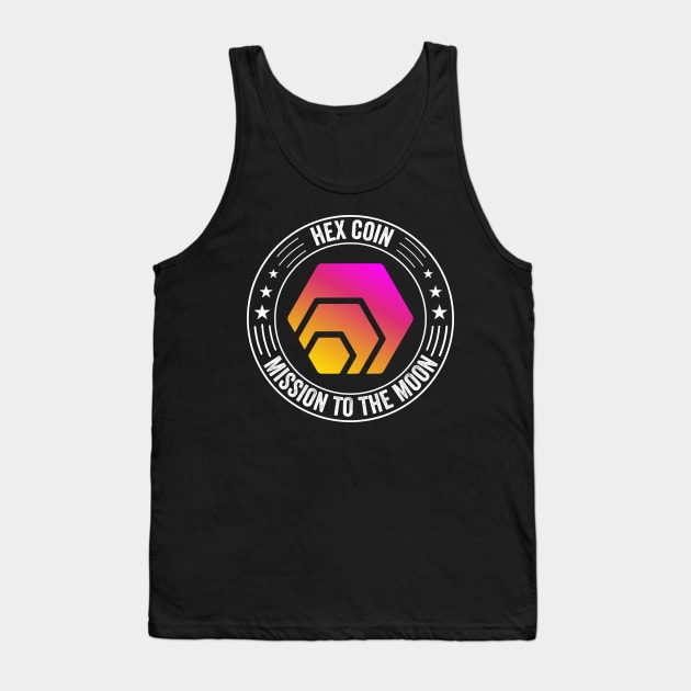 Vintage HEX Coin To The Moon Crypto Token Cryptocurrency Wallet Birthday Gift For Men Women Kids Tank Top by Thingking About